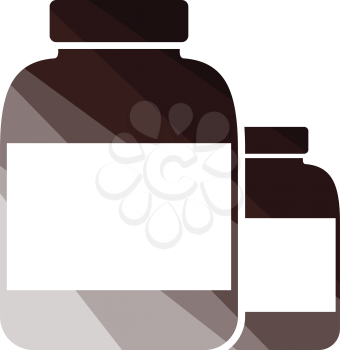 Pills container icon. Flat color design. Vector illustration.
