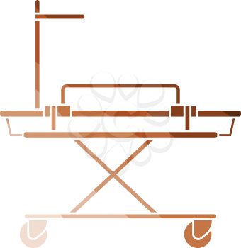 Medical stretcher icon. Flat color design. Vector illustration.