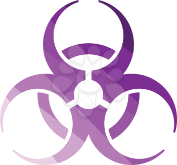 Biohazard icon. Flat color design. Vector illustration.