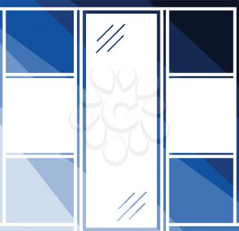 Wardrobe closet icon. Flat color design. Vector illustration.