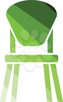 Child chair icon. Flat color design. Vector illustration.