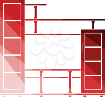 Media furniture icon. Flat color design. Vector illustration.