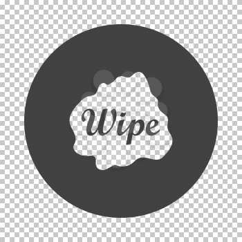 Wipe cloth icon. Subtract stencil design on tranparency grid. Vector illustration.