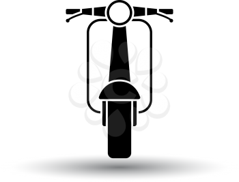 Scooter icon front view. Black on White Background With Shadow. Vector Illustration.