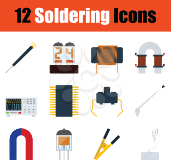 Set of soldering  icons. Full color design. Vector illustration.