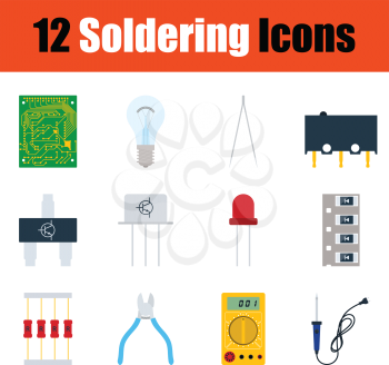 Set of soldering  icons. Full color design. Vector illustration.