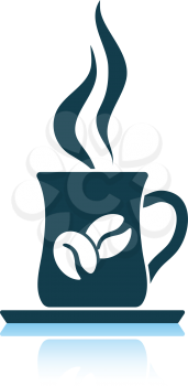 Coffee cup icon. Shadow reflection design. Vector illustration.