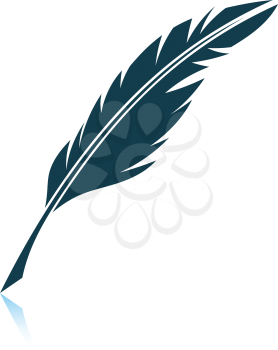 Writing feather icon. Shadow reflection design. Vector illustration.