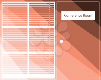 Conference room icon. Flat color design. Vector illustration.