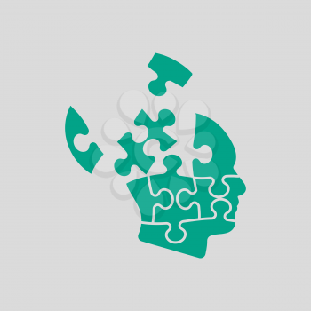 Solution Icon. Green on Gray Background. Vector Illustration.