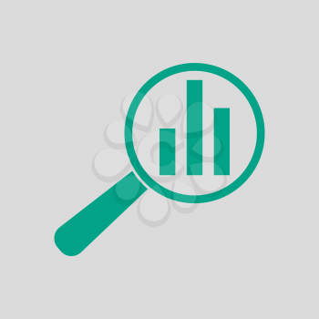 Analytics Icon. Green on Gray Background. Vector Illustration.