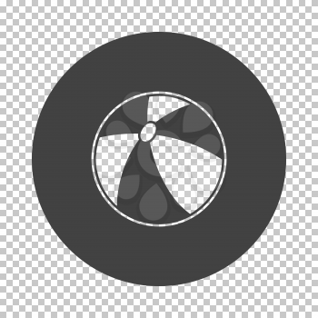 Baby rubber ball icon. Subtract stencil design on tranparency grid. Vector illustration.
