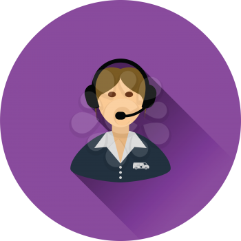 Logistic dispatcher consultant icon. Flat color with shadow design. Vector illustration.