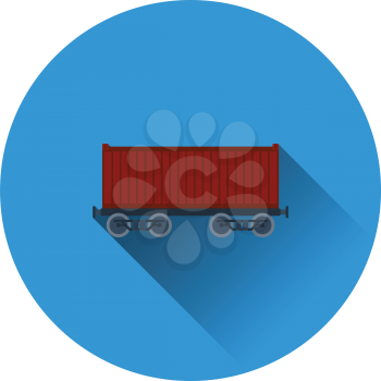 Railway cargo container icon. Flat color with shadow design. Vector illustration.