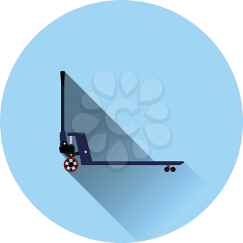 Hydraulic trolley jack icon. Flat color with shadow design. Vector illustration.