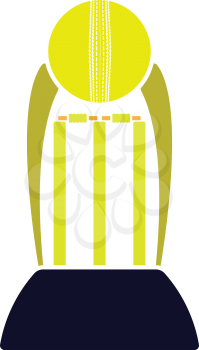Cricket cup icon. Flat color stencil design. Vector illustration.