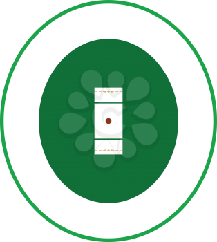 Cricket field icon. Flat color stencil design. Vector illustration.