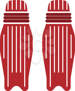 Cricket leg protection icon. Flat color stencil design. Vector illustration.