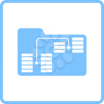 Folder Network Icon. Blue Frame Design. Vector Illustration.