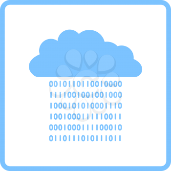 Cloud Data Stream Icon. Blue Frame Design. Vector Illustration.