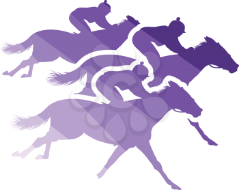 Horse ride icon. Flat color design. Vector illustration.