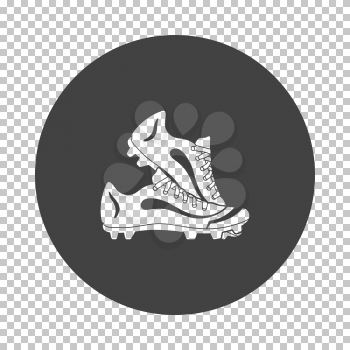 Baseball boot icon. Subtract stencil design on tranparency grid. Vector illustration.