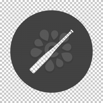 Baseball bat icon. Subtract stencil design on tranparency grid. Vector illustration.