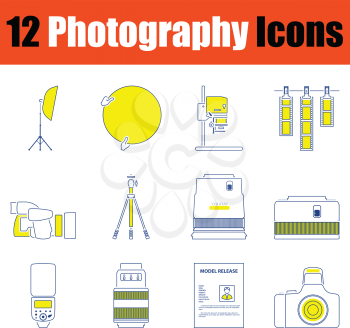 Photography icon set. Thin line design. Vector illustration.