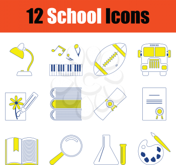 School icon set. Thin line design. Vector illustration.