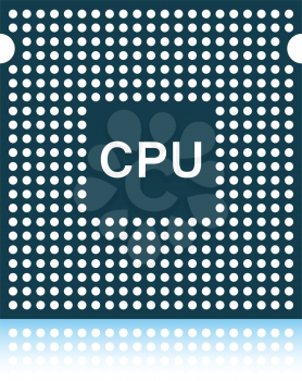 CPU icon. Shadow reflection design. Vector illustration.