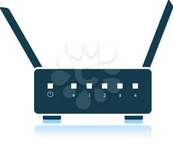 Wi-Fi router icon. Shadow reflection design. Vector illustration.