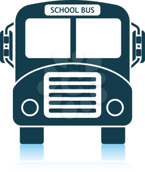School bus icon. Shadow reflection design. Vector illustration.