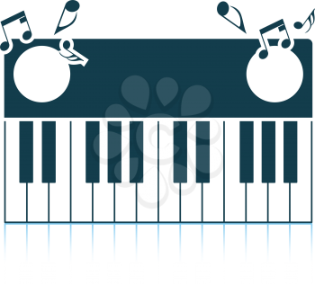 Piano keyboard icon. Shadow reflection design. Vector illustration.