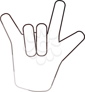 Rock hand icon. Flat color design. Vector illustration.