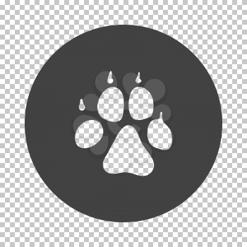 Dog trail icon. Subtract stencil design on tranparency grid. Vector illustration.
