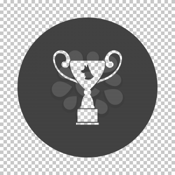 Dog prize cup icon. Subtract stencil design on tranparency grid. Vector illustration.