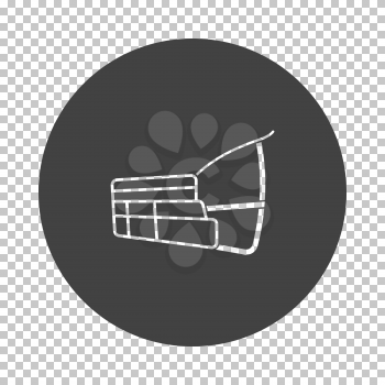 Dog muzzle icon. Subtract stencil design on tranparency grid. Vector illustration.