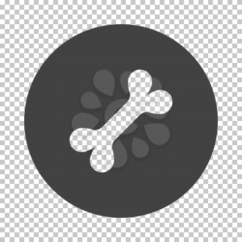 Dog food bone icon. Subtract stencil design on tranparency grid. Vector illustration.