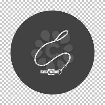 Dog lead icon. Subtract stencil design on tranparency grid. Vector illustration.