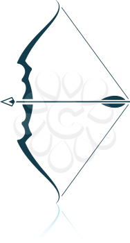 Bow with arrow icon. Shadow reflection design. Vector illustration.