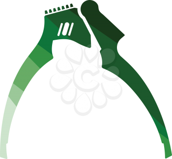 Garlic press icon. Flat color design. Vector illustration.
