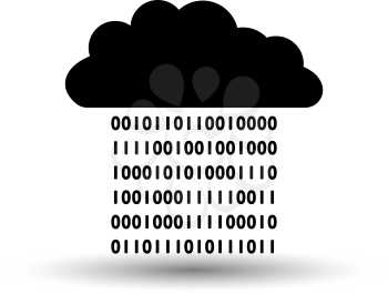 Cloud Data Stream Icon. Black on White Background With Shadow. Vector Illustration.