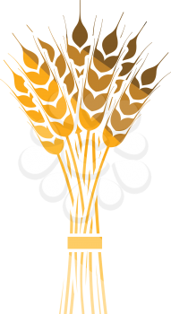 Wheat icon. Flat color design. Vector illustration.