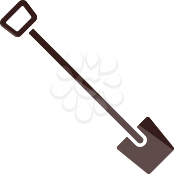 Shovel icon. Flat color design. Vector illustration.