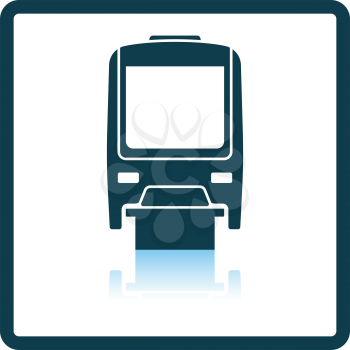 Monorail  icon front view. Square Shadow Reflection Design. Vector Illustration.