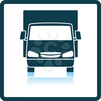 Van truck icon front view. Square Shadow Reflection Design. Vector Illustration.