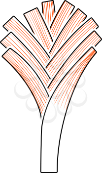 Leek Onion Icon. Thin Line With Orange Fill Design. Vector Illustration.