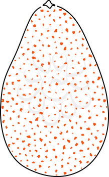 Avocado Icon. Thin Line With Orange Fill Design. Vector Illustration.