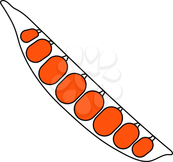 Pea Icon. Thin Line With Orange Fill Design. Vector Illustration.