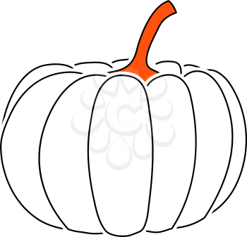 Pumpkin Icon. Thin Line With Orange Fill Design. Vector Illustration.